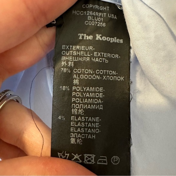 The Kooples Men’s Button Down Fitted Shirt Size Large Light Blue - Picture 11 of 11